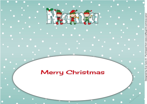 Christmas musical elves NANA large dl 2 insert