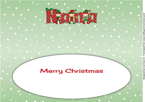 Christmas musical elves NANA large dl 3 insert