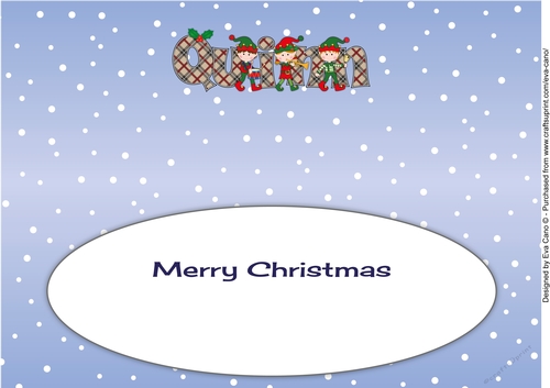 Christmas musical elves QUINN large dl insert