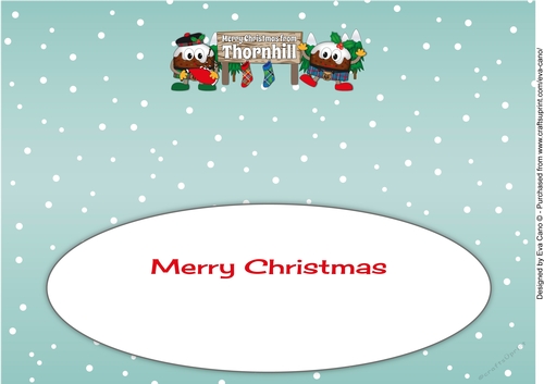 Crazy Scottish Christmas Puddings with big sign THORNHILL large dl insert