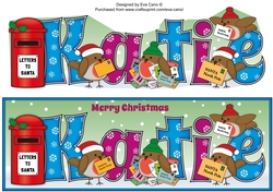 Christmas Robins with letters to Santa KATIE large dl