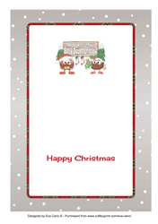 Crazy Christmas Pudding Couple with Mistletoe and sign SON & DAUGHTER IN LAW 5x7 insert