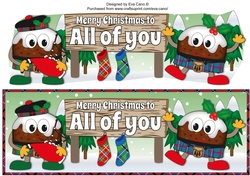 Crazy Scottish Christmas Puddings with big sign ALL OF YOU large dl
