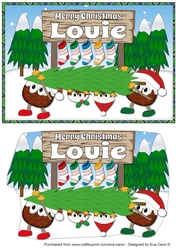Crazy Christmas Puddings taking the Christmas Tree home and sign LOUIE