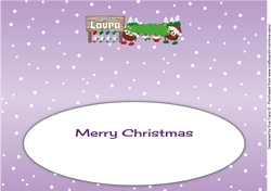 Crazy Christmas Puddings taking the Christmas tree home LAURA large dl insert