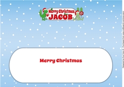 Christmas Dinosaurs MERRY CHRISTMAS JACOB large dl insert