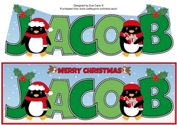 Christmas Penguins JACOB large dl