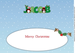 Christmas Penguins JACOB large dl insert