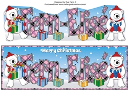 Monty Polar Bear and friend with presents FERN-ELISE large dl