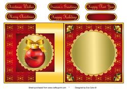Christmas Bauble Fold Back in Red
