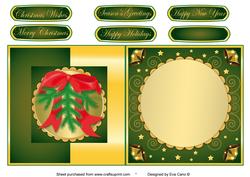 Christmas Branch Fold Back in Green