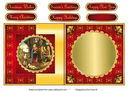 Nativity Fold Back in Red