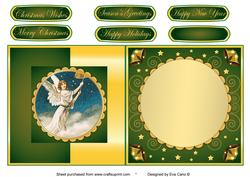 Christmas Angel Fold Back in Green