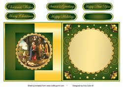 Nativity Fold Back in Green