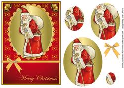 Vintage Santa Pyramid Card Front