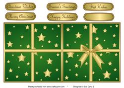 Christmas Present Shaped Card Green
