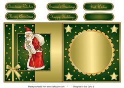 Vintage Santa Fold Back Green