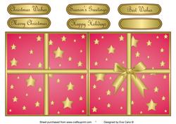 Christmas Present Shaped Card Pink
