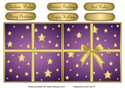 Christmas Present Shaped Card Purple