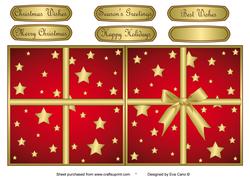 Christmas Present Shaped Card Red
