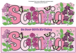 Sweet Pea flowers SONIA 80th large dl