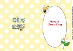 Flowers and Bees BIRTHDAY a5 portrait insert