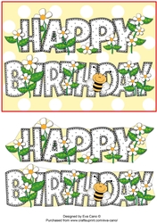 Flowers and Bees BIRTHDAY a5 landscape