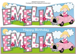 Little Driver with Pink Car EMELIA large dl
