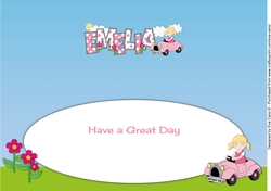 Little Driver with Pink Car EMELIA large dl insert
