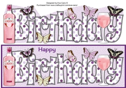 Pink Gin & Butterflies BIRTHDAY large dl 2