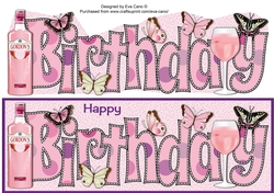 Pink Gin & Butterflies BIRTHDAY large dl 3