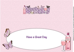 Pink Gin & Butterflies BIRTHDAY large dl insert