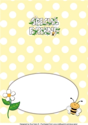 Flowers and Bees Special Friend a5 insert