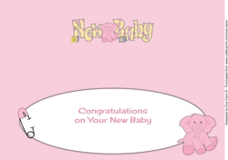 Cute Elephant NEW BABY large dl insert