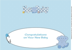 Cute Elephant NEW BABY large dl 2 insert
