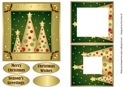 Button Christmas Trees Inverted Pyramid Green
