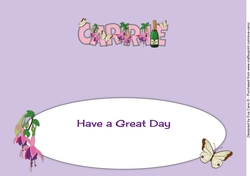 Champagne, Fuchsias & Butterflies CARRIE large dl insert