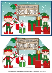 Christmas Elves with presents and sign SPECIAL COUPLE