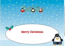 Scottish Christmas Fat Penguins CHRISTMAS large dl insert