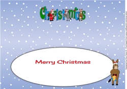 Christmas Donkey Santa CHRISTMAS large dl insert
