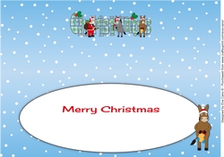 Christmas Donkey Santa CHRISTMAS large dl 2 insert