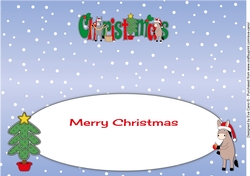 Christmas Donkeys decorating tree CHRISTMAS large dl insert