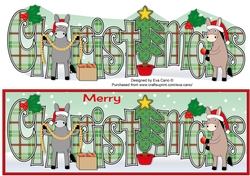 Christmas Donkeys decorating tree CHRISTMAS large dl 2