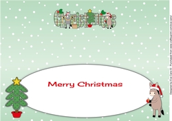 Christmas Donkeys decorating tree CHRISTMAS large dl 2 insert