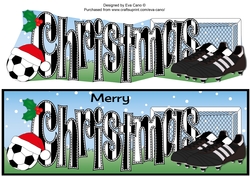 Xmas Football Boots & Football CHRISTMAS in black & white large dl