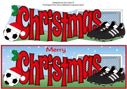 Xmas Football Boots & Football CHRISTMAS in red large dl