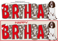 Spaniel Dog BIRTHDAY large dl
