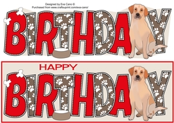 Golden Labrador Dog BIRTHDAY large dl