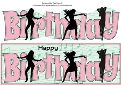 Modern Dancing Silhouettes BIRTHDAY large dl