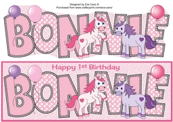Unicorns and Balloons BONNIE 1st large dl